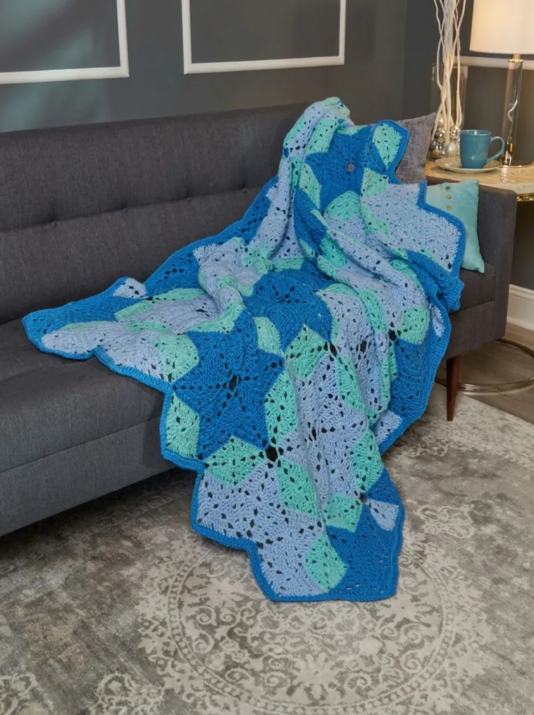 20 Free Crochet Christmas Blanket Patterns 18 Crochet star throw Christmas blanket pattern