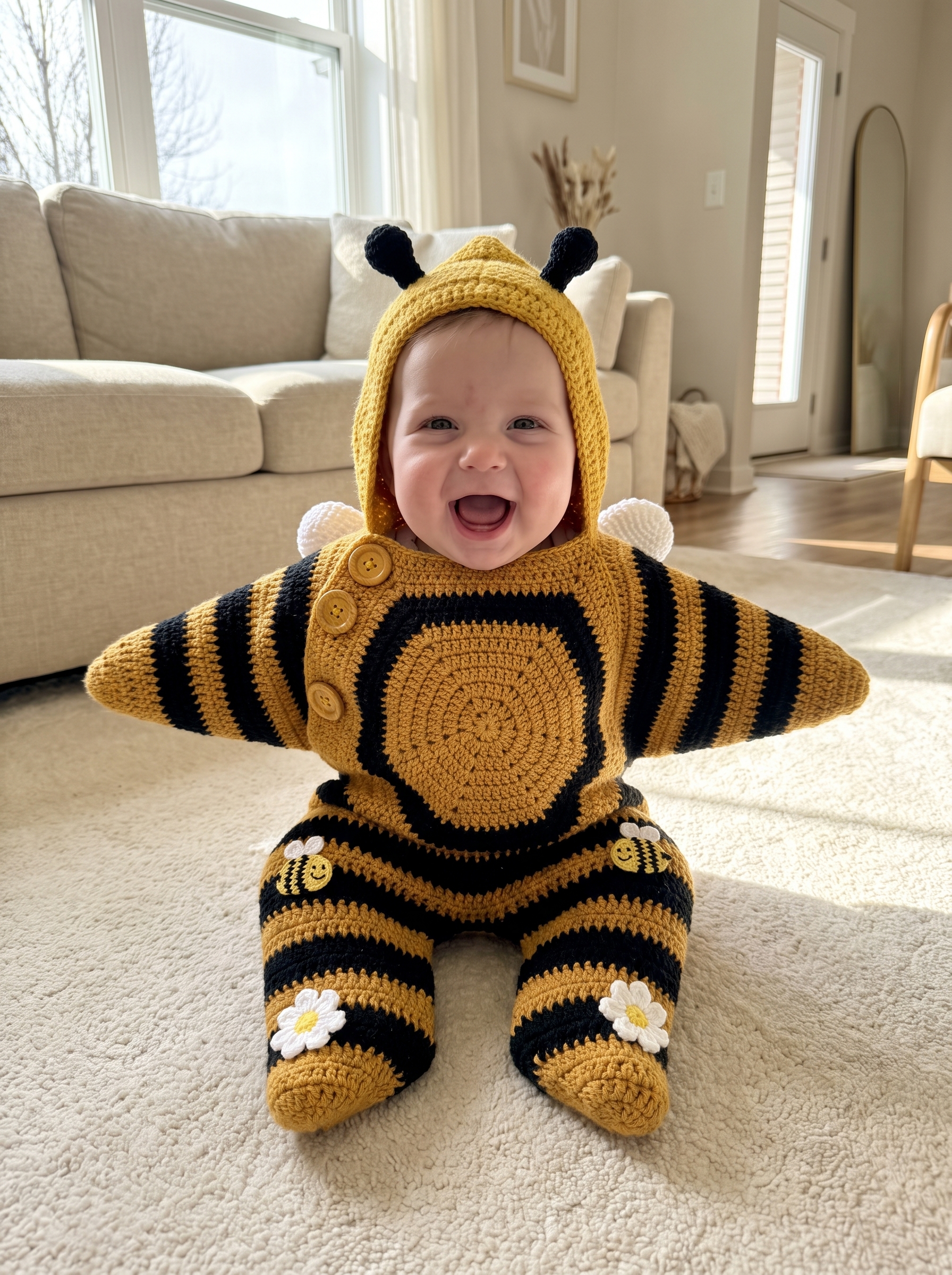 Bee Baby Cocoon Crochet Pattern